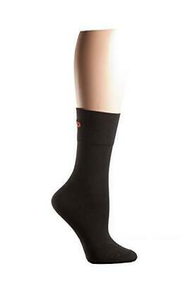 MD USA Crab Yarn Summer Diabetic Crew Socks, Black, Medium size 5-10