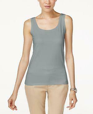 Alfani Womens Gray Sleeveless Scoop Neck Tank Top, Size XS
