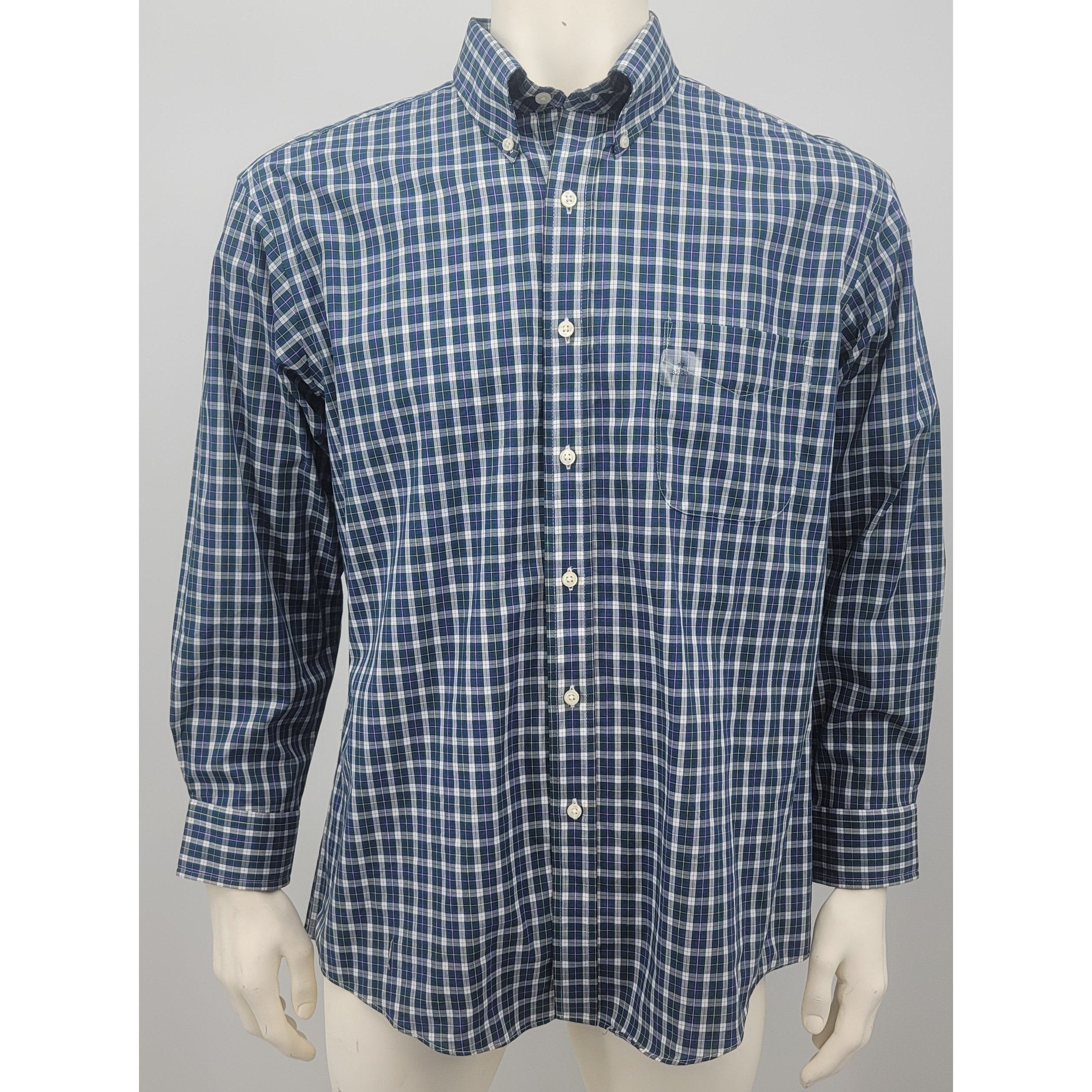 Club Room Men’s Classic/Regular Fit Stretch Plaid Dress Shirt