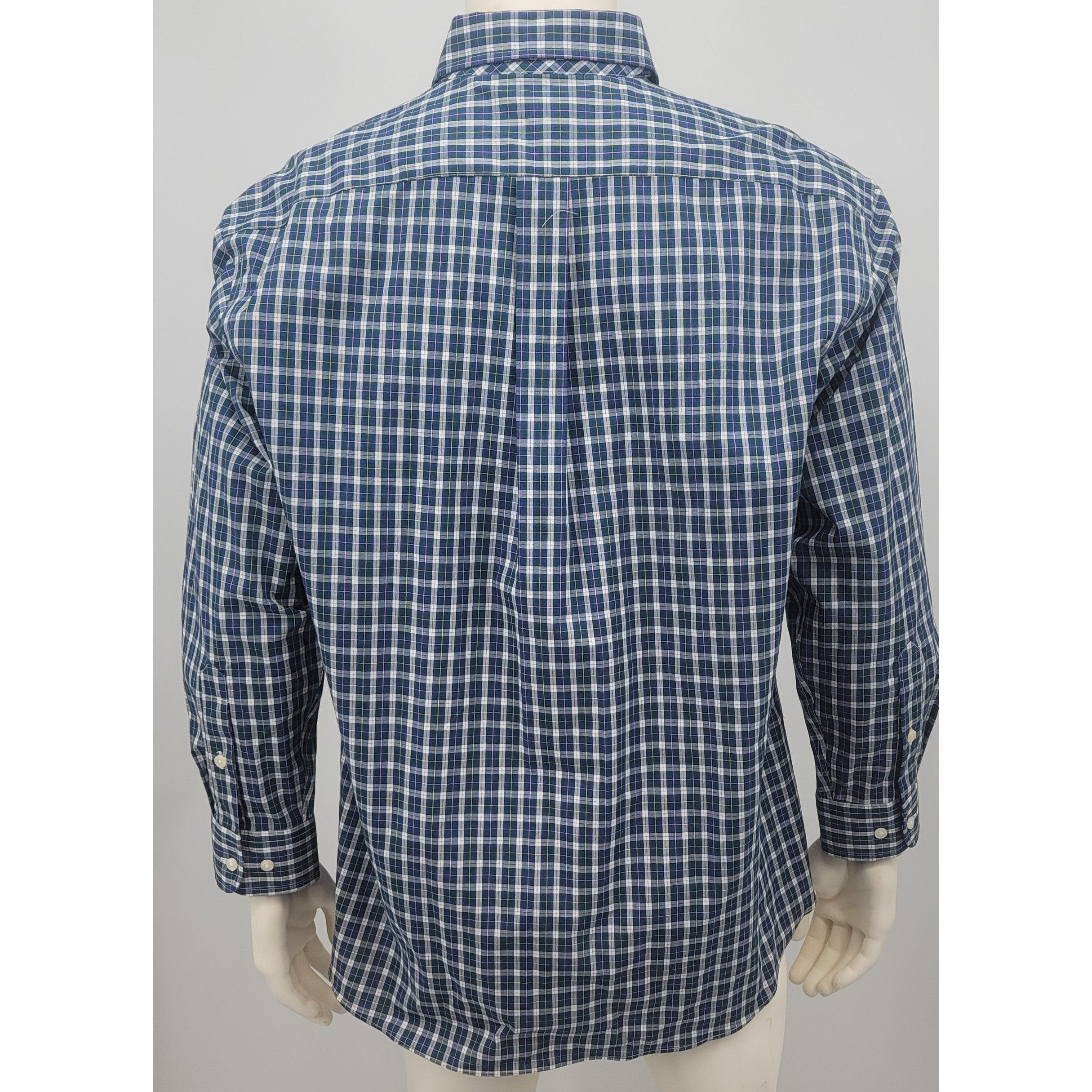 Club Room Men’s Classic/Regular Fit Stretch Plaid Dress Shirt