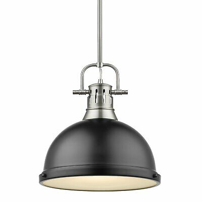 Golden Lighting Duncan 14 Inch Large Pendant Duncan - 3604-L PW-BLK - Transition