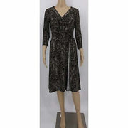 Anne Klein Faux-Wrap Animal-Print Dress, Size 2