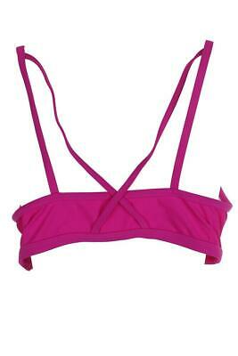 Gossip Pink Sporty Lattice-Back Bikini Top