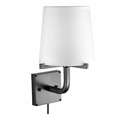 Globe Electric Valerie 1-Light Dark Bronze Plug-In or Hardwire Wall Sconce With