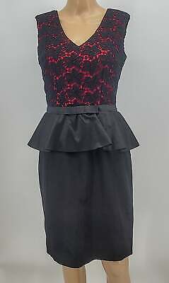 Orsay Black and Red Cocktail Dress, Size 8