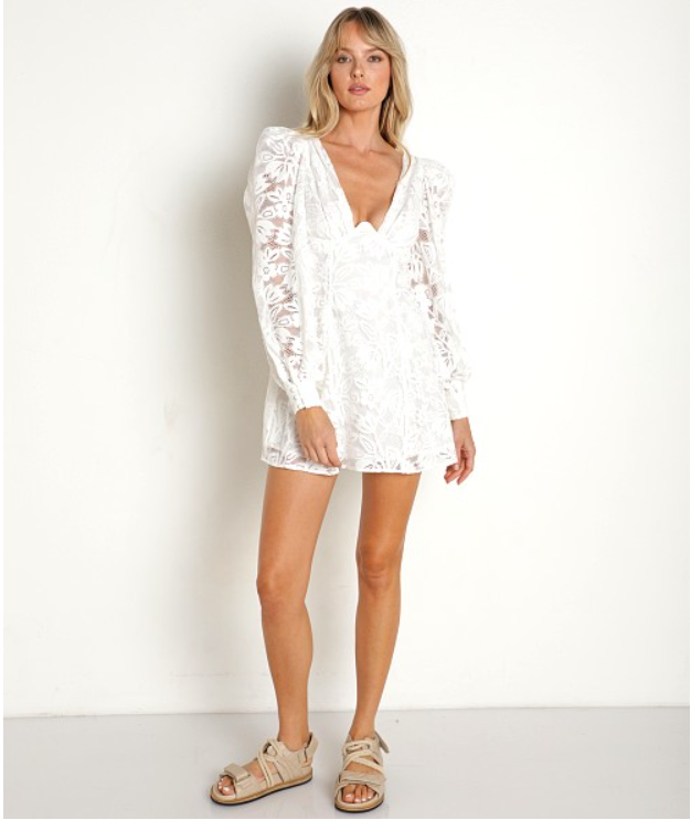 For Love and Lemons Maureen Mini Dress, Size Large: L/White For Love and Lemons Maureen Mini Dress, Size Large: L/White