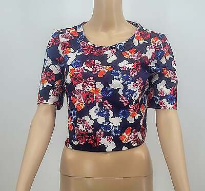 Express Ladies Blue Floral Crop Top Size Small