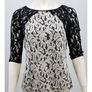 Ann Taylor Two Tone Lace Top, Size Small