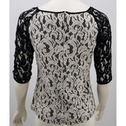 Ann Taylor Two Tone Lace Top, Size Small