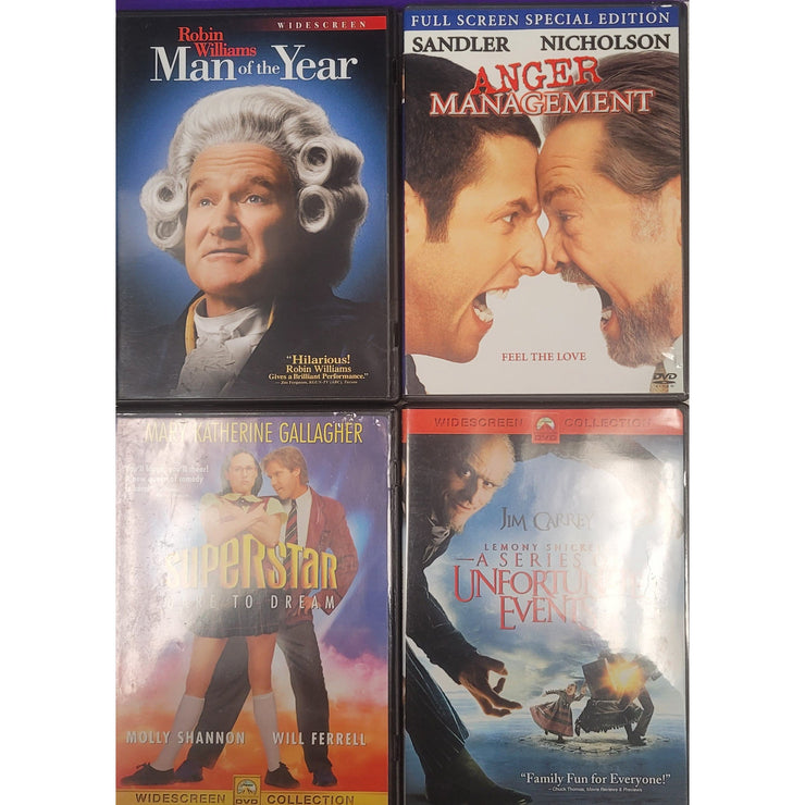 Comedy DVD 4 Pack: Man of the Year, Superstar, Anger Mngmt, Lemony Snicket