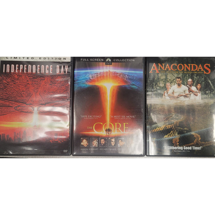 Action DVD Triple Play: Independence Day, Anacondas, The Core