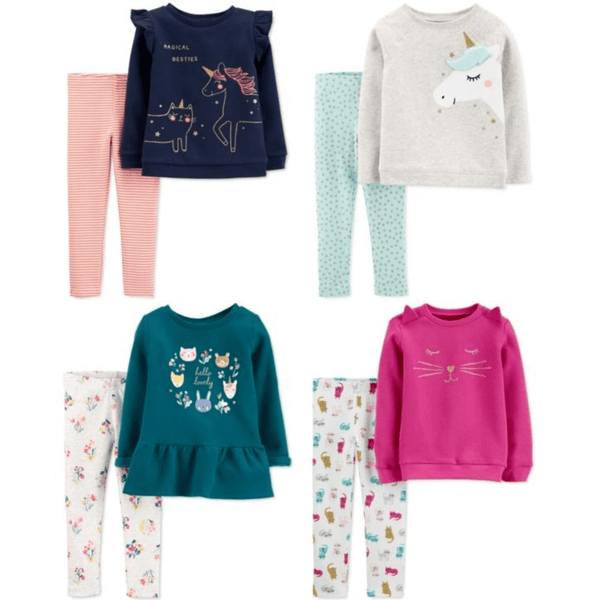 Carters Baby Girls 2-Pc. Fleece Sweatshirt and Leggings Set