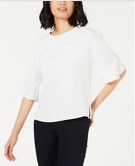 Bar III Women's Ruffle-Sleeve Blouse