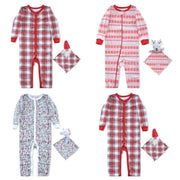 Max & Olivia Baby Girls 2-Pc. Fair-Isle-Print Pajama & Deer Blankie Baby Set