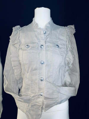 INC International Concepts I.N.C. Ruffled Linen Jacket, Size XS