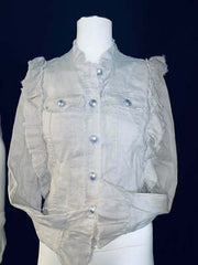 INC International Concepts I.N.C. Ruffled Linen Jacket, Size XS