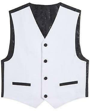 Calvin Klein Big Boys Classic-Fit White Sateen Vest, Size Small