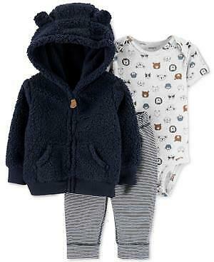 Carters Baby Boys 3-Pc. Hooded Fleece Jacket, Bodysuit and Pants