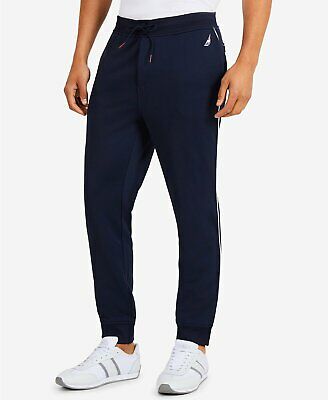 Nautica Mens Piped Track Pants Navy Size Large