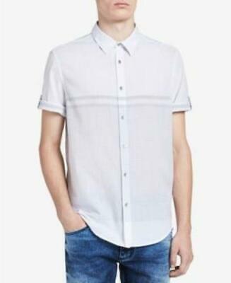 Calvin Klein Jeans White Wash Short Sleeve Roll-up Shirt, Size XXL