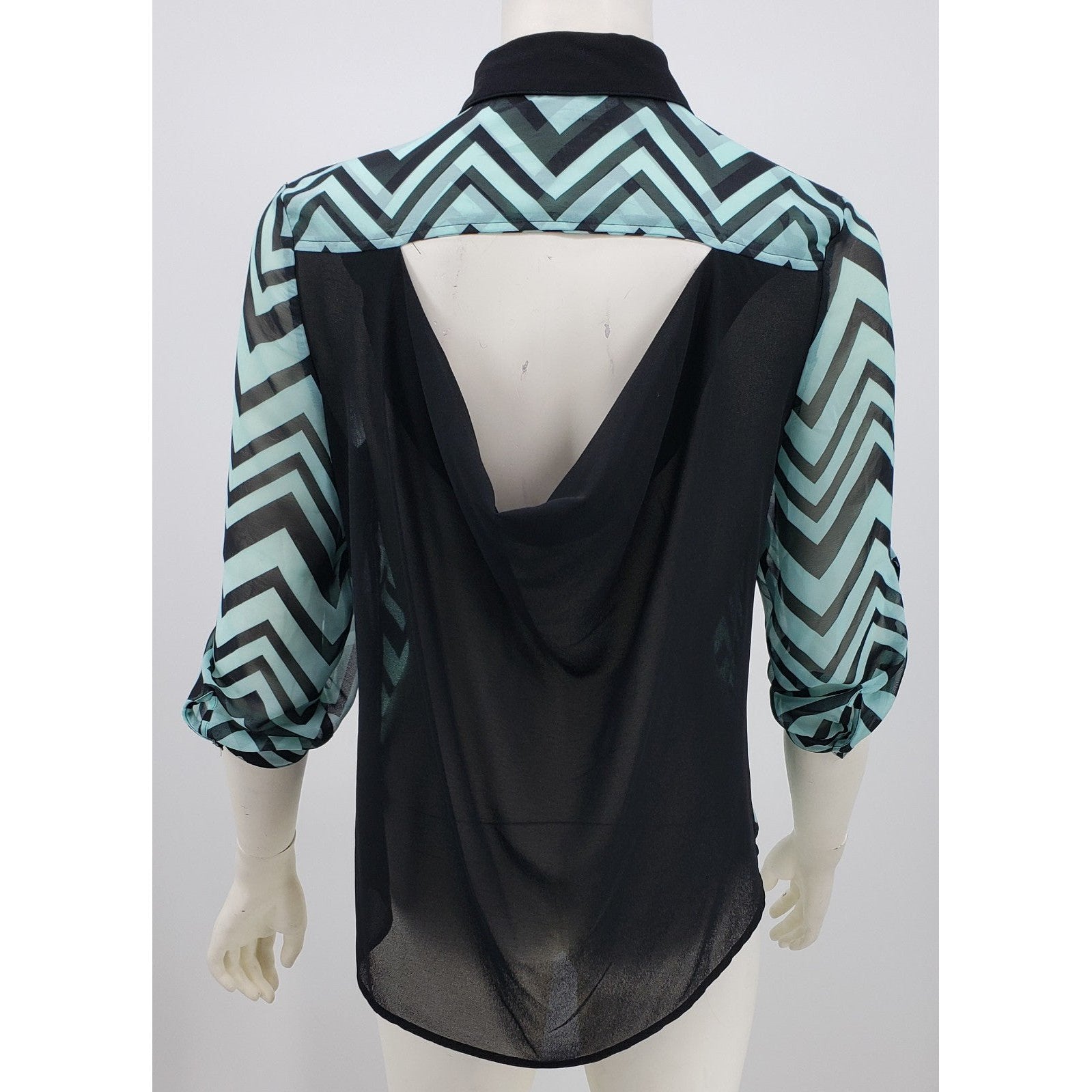 BCX Open Back Drape Blouse, Size Medium