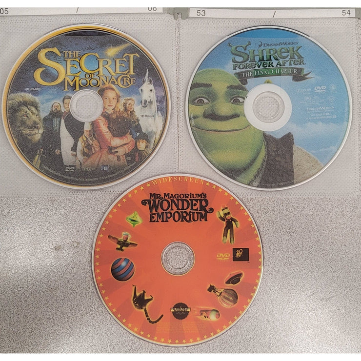 Family DVD Movie Triple Play: Shrek Final, Secret of Moonacre, Mr Magorium