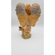 12in Resin Angel with Lamb Figurine