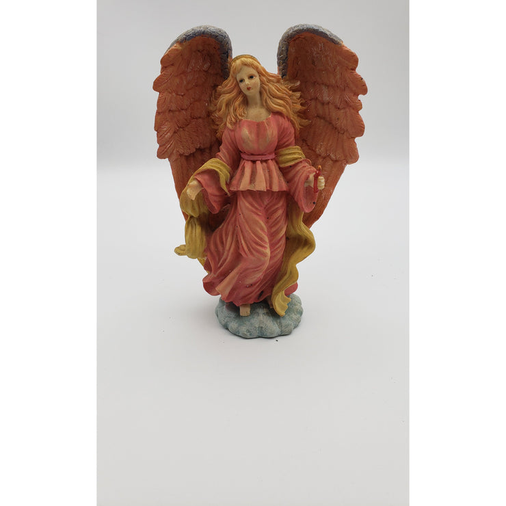 9in Resin Angel with Candle Figurine