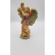 9.5in Resin Angel Holding Child Figurine