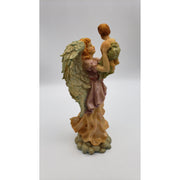 9.5in Resin Angel Holding Child Figurine