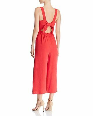 Aqua Tie-Back Wide-Leg Jumpsuit, Size Large