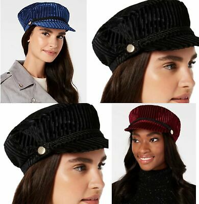 I.N.C. Striped Velvet Newsboy Cap