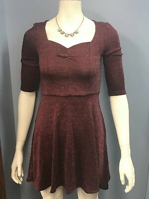 Be Bop Women's Juniors Glitter Cinch Front Party Dress, Size Small