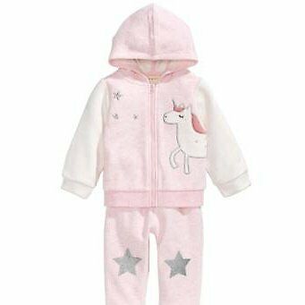 First Impressions Baby Girls 2-Pc. Minky Hoodie and Pants Set