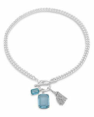 Lauren Ralph Lauren Stone & Chain Tassel Charm 16 Pendant Necklace – Aqua