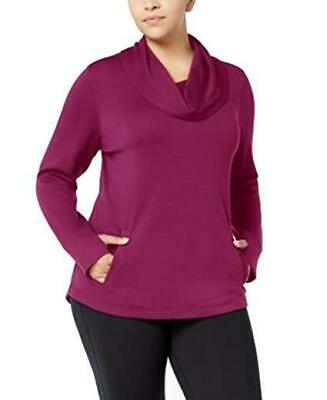 Ideology Women's Plus Size Cowl-Neck Top Pretty Plum, Size 1X