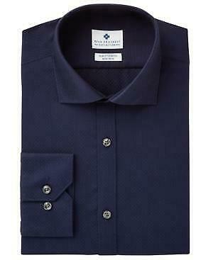 Ryan Seacrest Distinction Mens Slim-Fit Stretch Navy Shirt