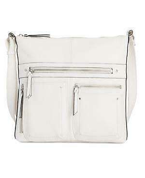 International Concepts Riverton Small Messenger Crossbody - Vanilla/Silver