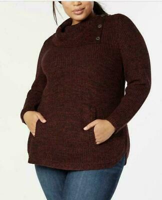 Style & Co. Womens Marled Envelope Neck Pullover Sweater