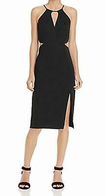 AQUA Womens Black Cutout Sleeveless Keyhole Sheath Cocktail Dress Size XS