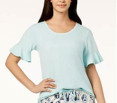 Hue Women's Solid Flounce-Sleeve Pajama Top, Size Small