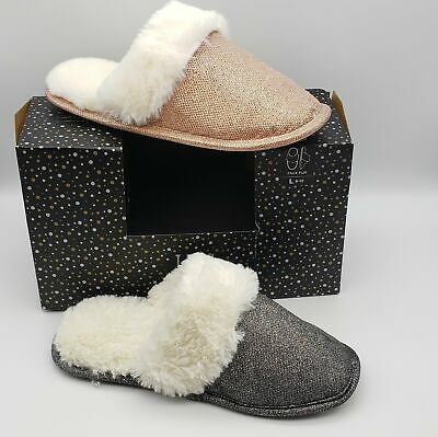 I.N.C. International Concepts Metallic Scuff Silver and Gold Slippers,Size 9/10