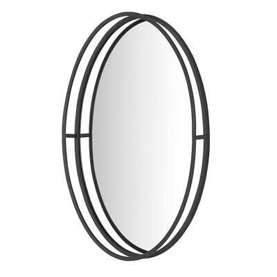 StyleWell Medium Oval Black Metal Classic Accent Mirror With Deep-Set Frame (30