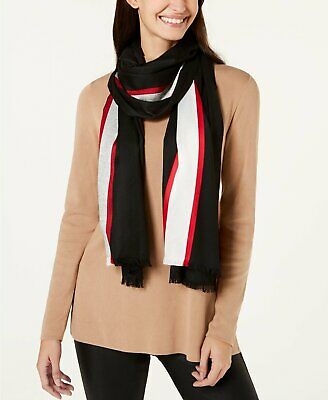 Calvin Klein Varsity-Stripe Lightweight Scarf One Size