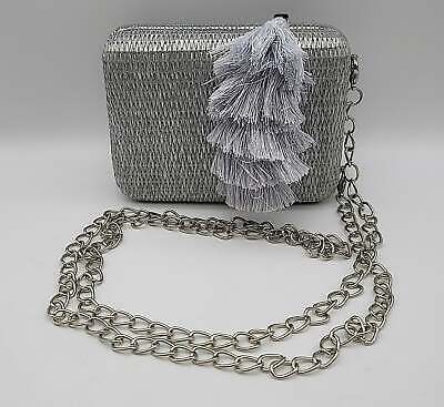 La Regale Raffia Tassel Box Clutch