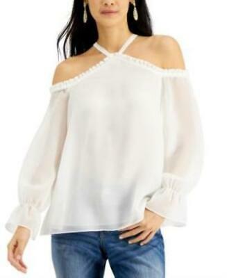 Inc Solid Cold-Shoulder Top, Size XL