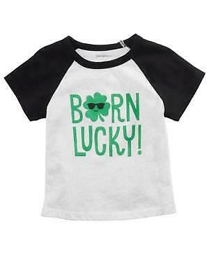 First Impressions Boys Born Lucky Graphic T-Shirt-3T/Snow Owl Heather