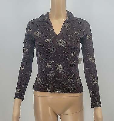 Ultra Flirt Long Sleeve V- Neck Top, Size XS