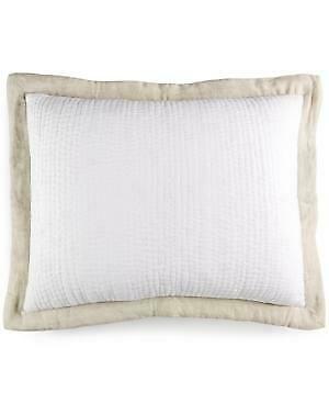 Hotel Collection King Pillow-Sham Quilted Cotton Voile Linen Natural