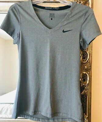 Nike Women's Training Short Sleeve Top, Gray, Size Small